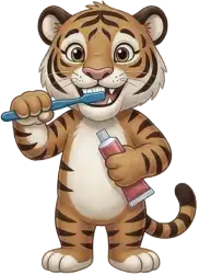 ein kleiner Tiger, der seine Zähne